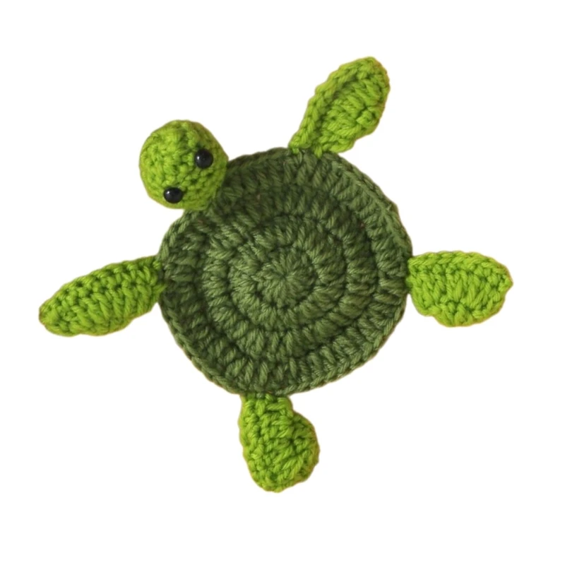 Posavasos para bebidas artesanal único, tapete para taza con forma tortuga/cordero, posavasos tejido a mano, tapete