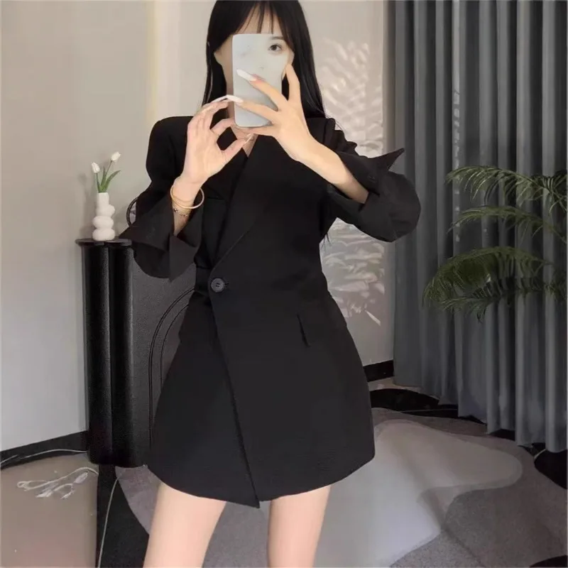 Veste de costume de transport à la mode pour femmes, nouveau printemps automne, Style dame élégant, couleur unie, coupe cintrée, haut à manches longues