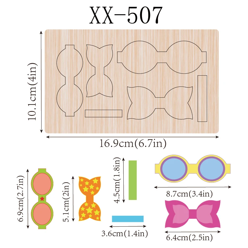 

SIZZIXDIES 1 шт., 2-слойные деревянные вырубные формы для бантов для волос (2 дюйма, 2,5 дюйма), подходят для большинства машин