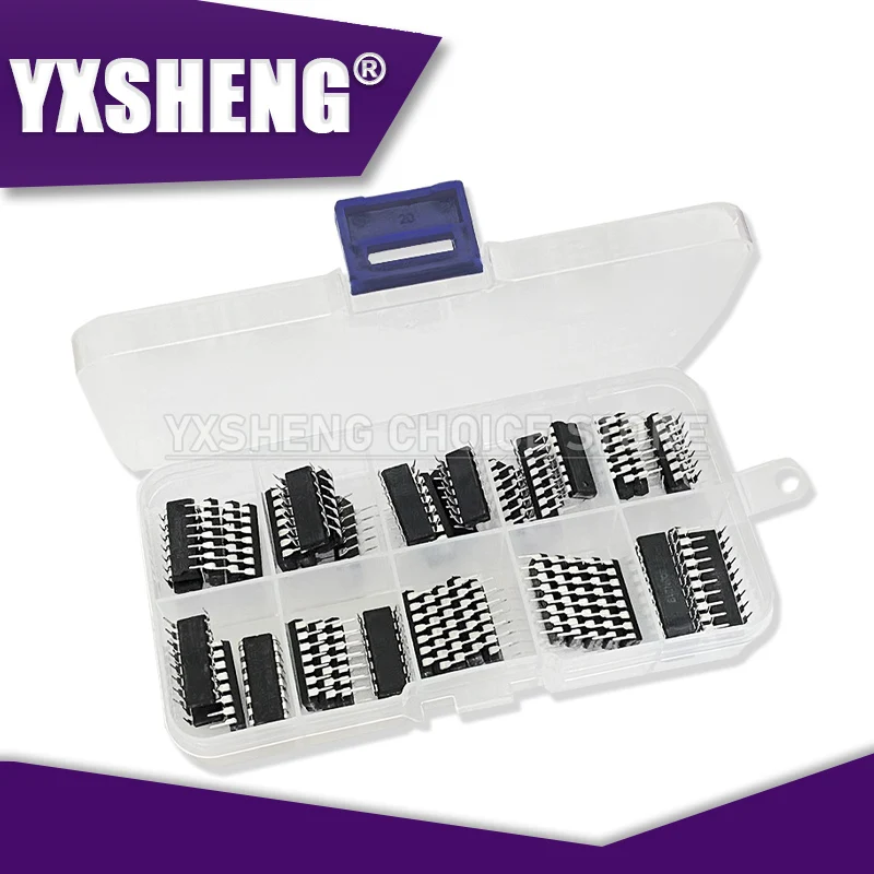 50PCS/Set Integrated Circuit 74LS00 74LS02 74LS04 74LS08 74LS32 74LS47 74LS86 74LS90 74LS138 74LS245 DIP IC Chip Combination KIT