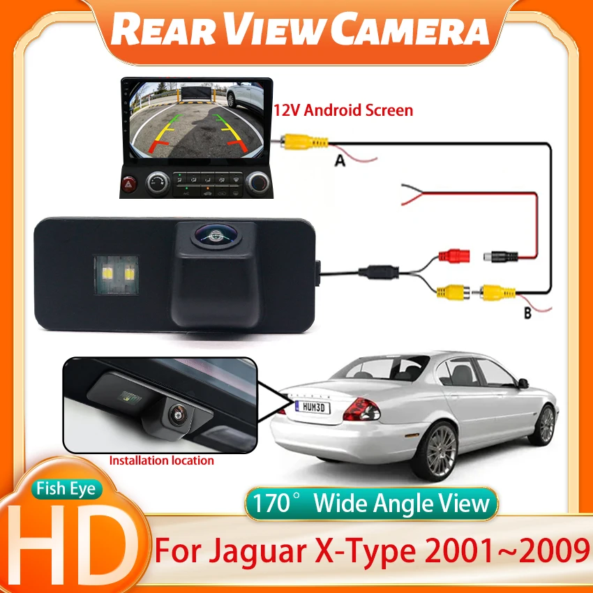 170°Car Reversing Parking Camera High Quality HD CCD Car Rear View BackUp Camera For Jaguar X-Type 2001~2005 2006 2007 2008 2009
