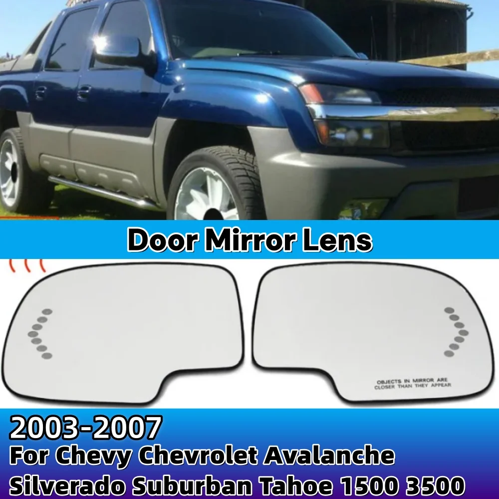

For Chevy Chevrolet Avalanche Silverado Suburban Tahoe 1500 3500 Side Heated Wing Mirror Glass Wide Angle Door Mirror Lens