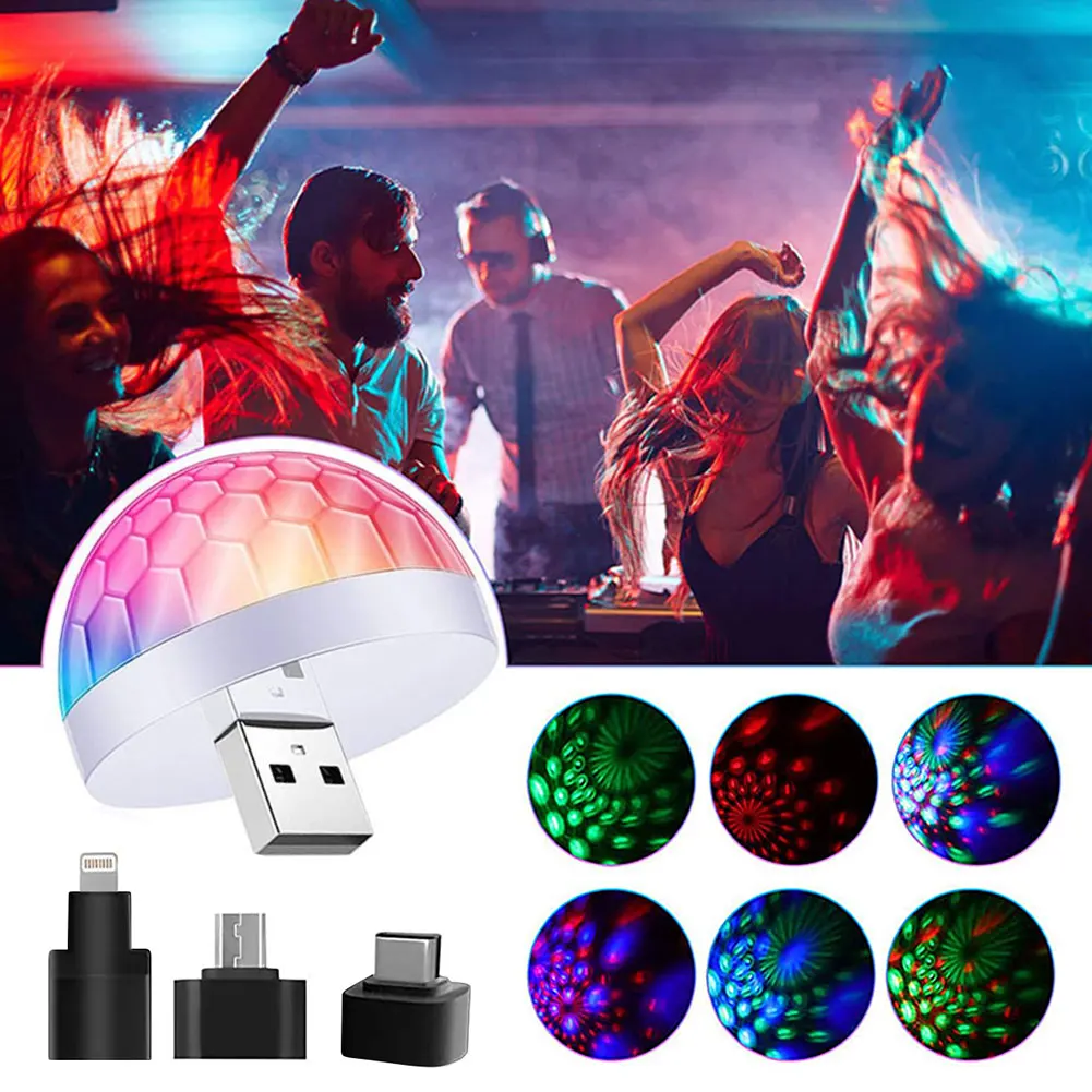 

USB Mini LED Disco DJ Stage Light Portable Family Party Ball Colorful Light Bar Club Stage Effect Lamp Mobile Phone Lightings