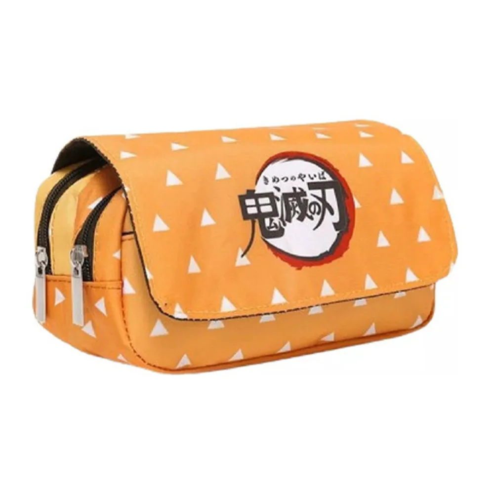 Demon Slayer Large‑capacity Flip‑top Pencil Case Portable Cosmetic Bag and Storage Pouch for Outdoor Use Merch of Kochou Shinobu view 3