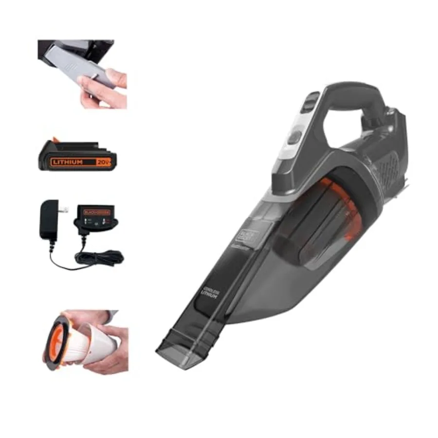 20V dustbuster Small Vacuum Cleaner Portable Vacuum Hand Held Cordless for Home and Car Includes Rechargeable Battery BCHV001C1