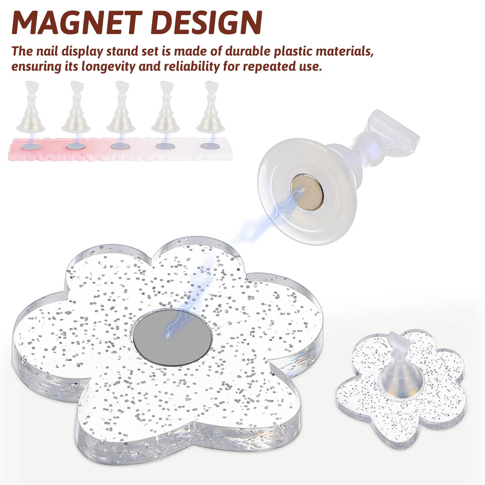 

1Set Press on Nails Kit with Multiple Holders and Putties Bright Colors for Fun and Reliable Manicures Nail Stand