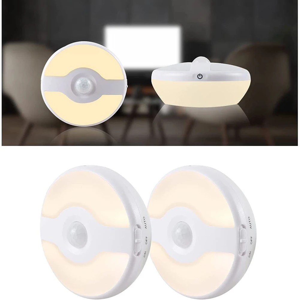 2pcs LED Motion Sensor Light Human Body Induction Lamp Cabinet Closet Kitchen Bedroom Cabinet Light Body Induction Lamp