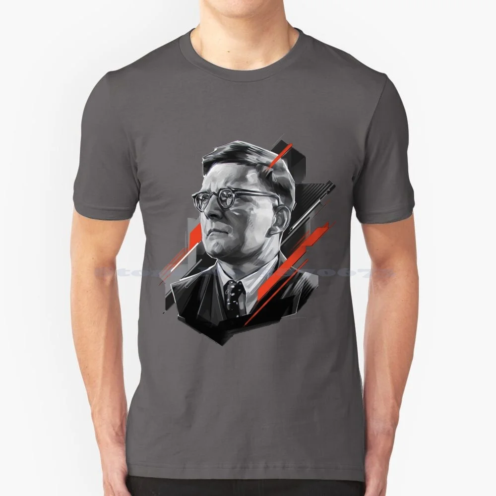 Dmitri Shostakovich T Shirt 100% Cotton Tee Word Violin Piano Orchestra Saxaphone Jazz Suite Cute Text Typography Flute