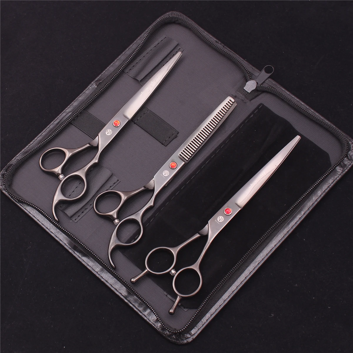 Paarse Draak Hond Grooming Schaar Kit 7 "6.5" Roestvrij Huisdier Gebogen Schaar Dunner Schaar Rechte Schaar Chunker Z3002