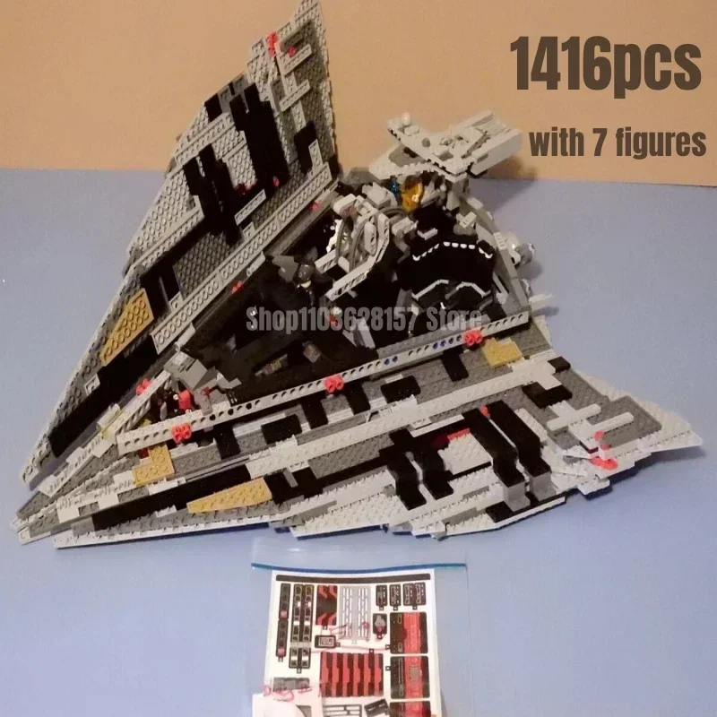 1416 peças blocos de construção destruidor de nave espacial modelo Fit75190 brinquedos para crianças presente de Natal