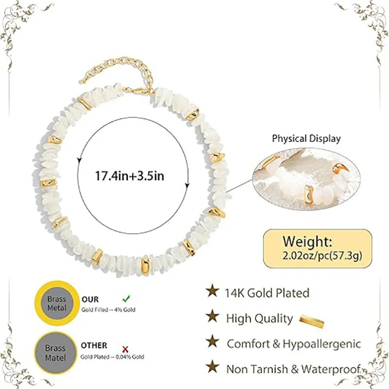New contrasting color irregular beaded necklace resort beach wind design sense versatile women's collarbone chain