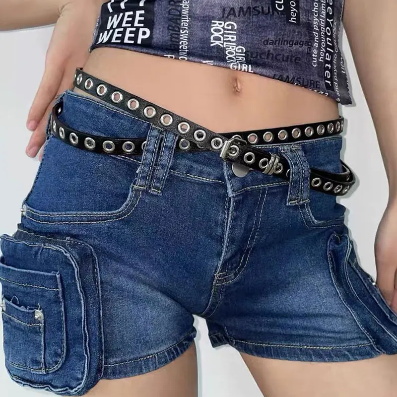Punk Double Loop Thin Belt, Retro Double Layer Waist Chain