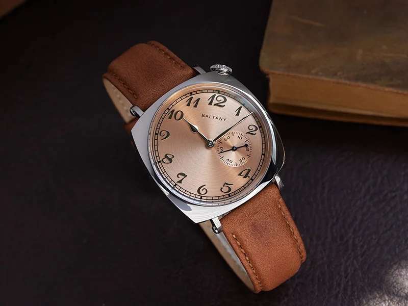 Baltany S4046 Herren-Automatikuhr, 38 mm, quadratisch, mechanische Armbanduhr, 50 m wasserdicht, Saphirspiegel, Seagull ST1701, kleine Sekunde, Di – Detail 6