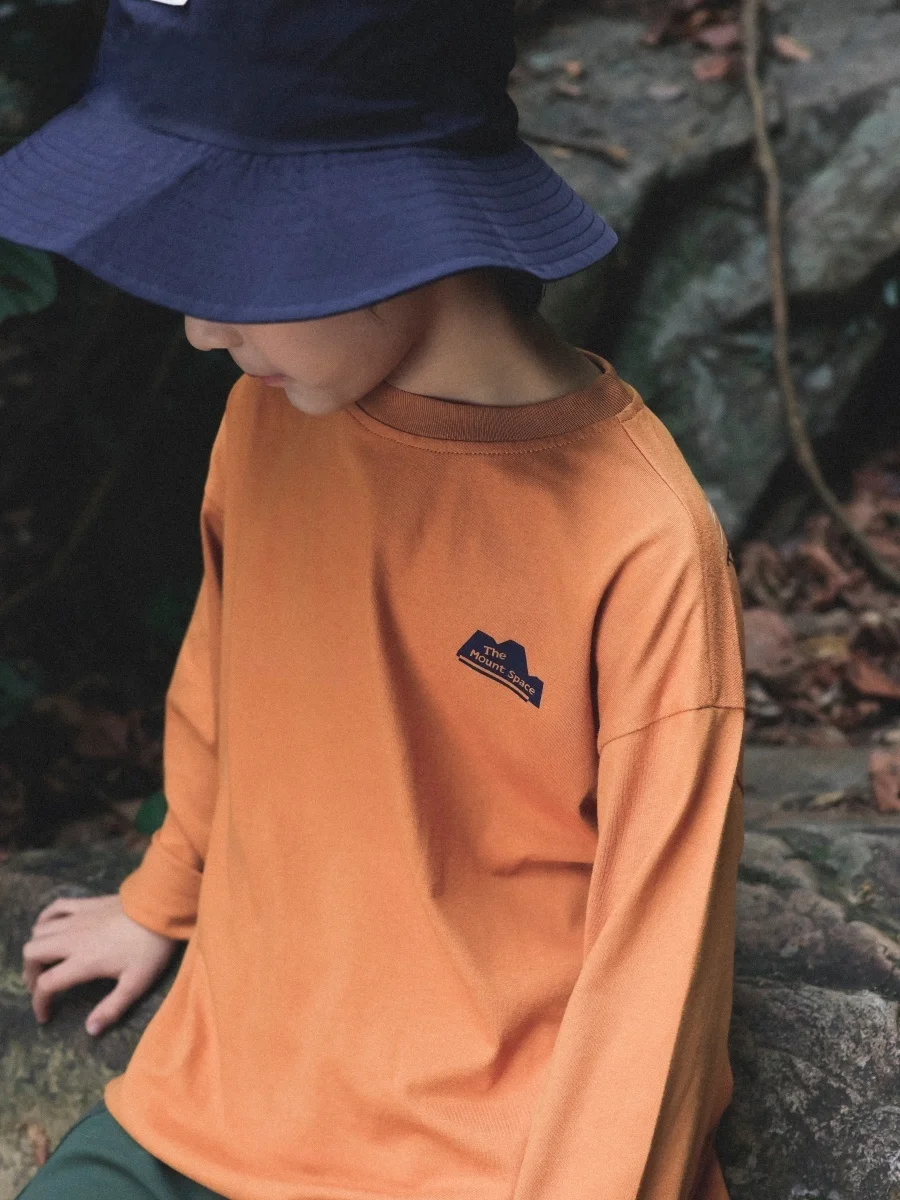 Facec Lightweight Long Sleeve Cotton T-Shirt for Boys Spring Autumn Outdoor Camping Base Layer Shirt Comfortable Soft round Neck