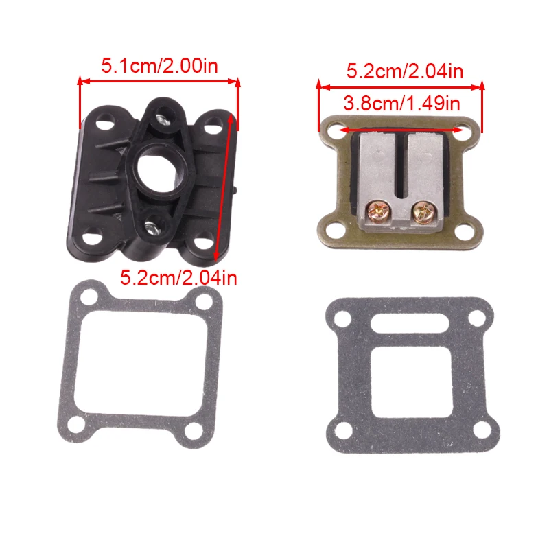 Reed Valve, Inlet Intake Manifold & Gaskets Combo for 47cc 49cc Minimoto, Pocket Bike, ATV, Quad, Go Kart  Scooter
