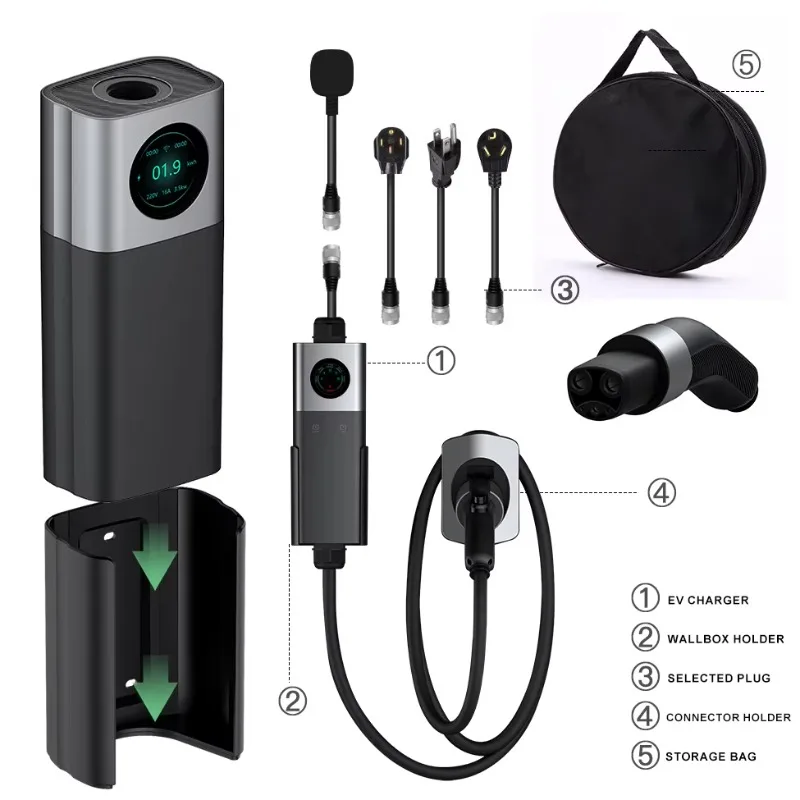 Portable EV Charger with 3.5KW 7KW 9.2KW & 11KW Fast Movable 16A 40A 32A 48A IC-CPD New Condition