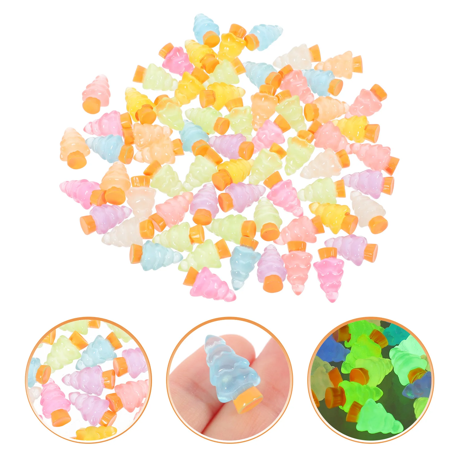 

72pcs Mini Luminous Christmas Tree Decorative Tabletop Trees For Home Party Mantel Decor Desktop Decoration Xmas Holiday Trees