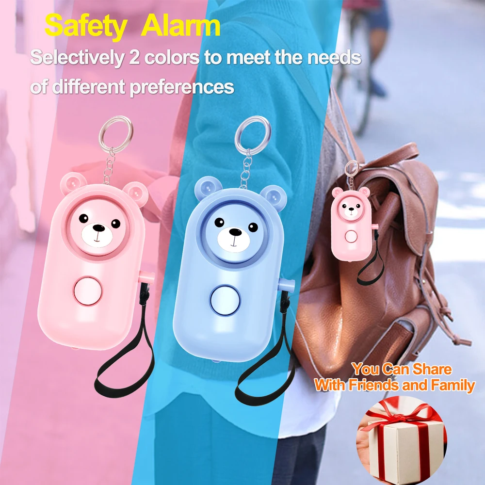 Alarma de emergencia estilo oso, llavero de seguridad, dispositivos de protección para mujeres, niñas, niños, ancianos, elfo