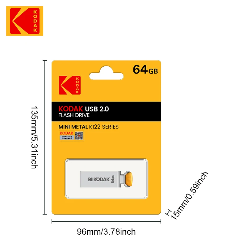 KODAK K122 Metal USB Flash Drive 128GB 64GB 32GB Memory stick pen drive USB2.0 pendrive Disk U Disk