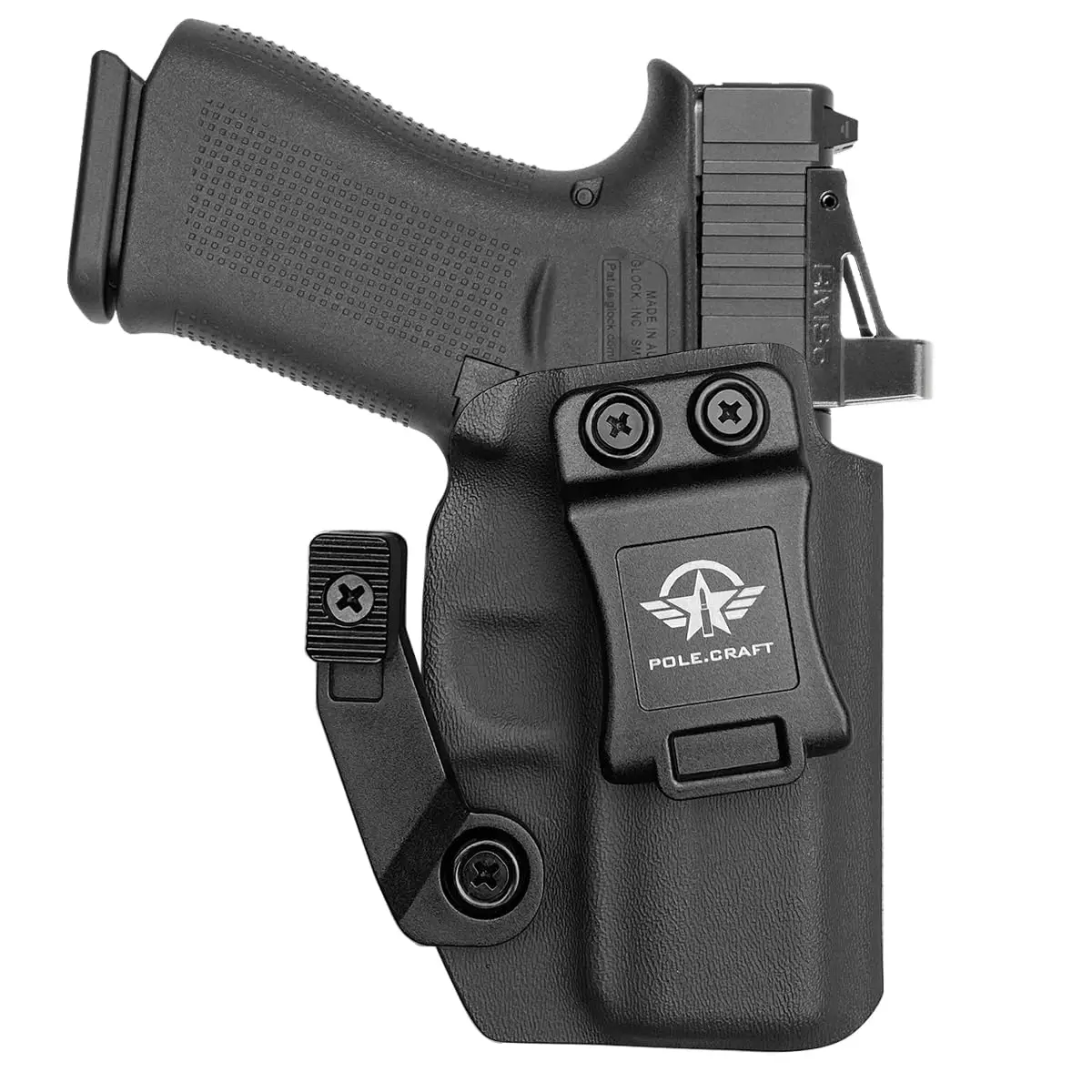 POLE.CRAFT IWB Kydex Holster Claw and Optics Cut Fit: Glock 43X MOS - Inside Waistband Concealed Carry Holster for G43X MOS -