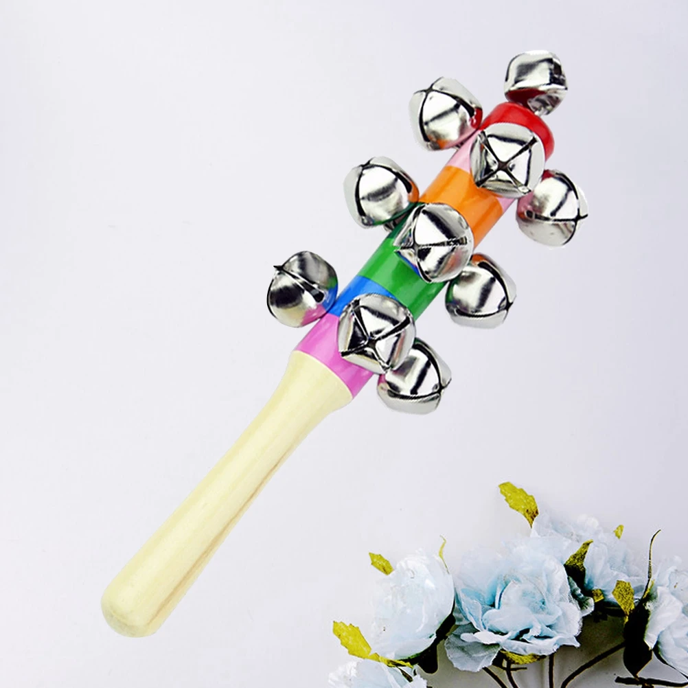 

1/3pcs Musical Instruments For Children Handle Bell Vocal Rainbow Vertical Bell Educational Toys Chimes Bell Wood Handle Bells