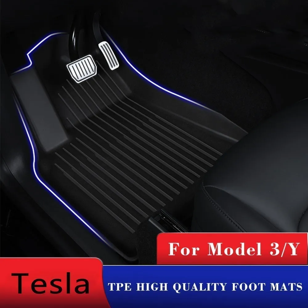 3Pcs/Set Floor Mats For Tesla Model Y 2023 Accessories 2021-2023 Model 3 TPE Floor Mats Foot Pads Car Accessories Interiors 