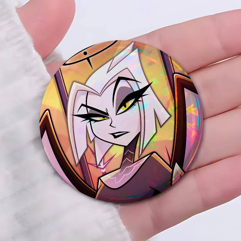 Lute H-HazbinES 58mm 44mm HD Print Brooch Badges Pretty Derby Round Display Brooches Lapel