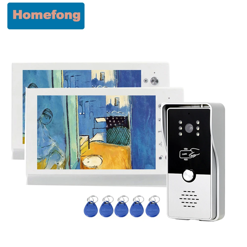 Homefong  7 Inch Video Door Phone Intercom RFID Camera Doorbell Unlock Home Security Door Access Control System HD  for Villa