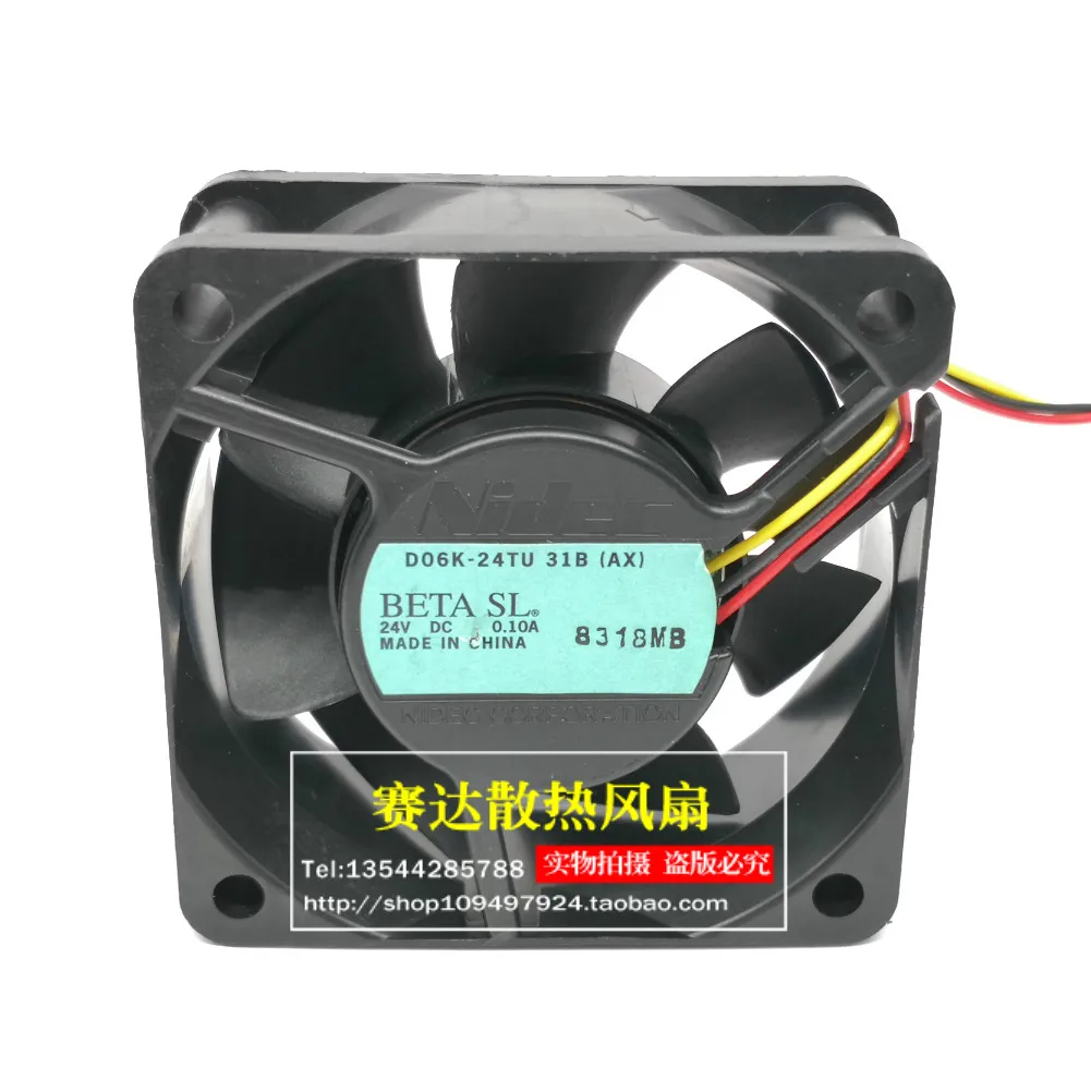 

NIDEC 6025 24V 0.10A D06K-24TU 31B (AX) Cooling Fan 60*60*25mm