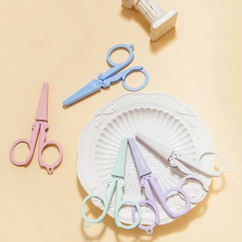 3PC Mini Portable Scissors, Simple Scissors, Student Office Manual Scissors, Lightweight Hanging Hole Student Specific
