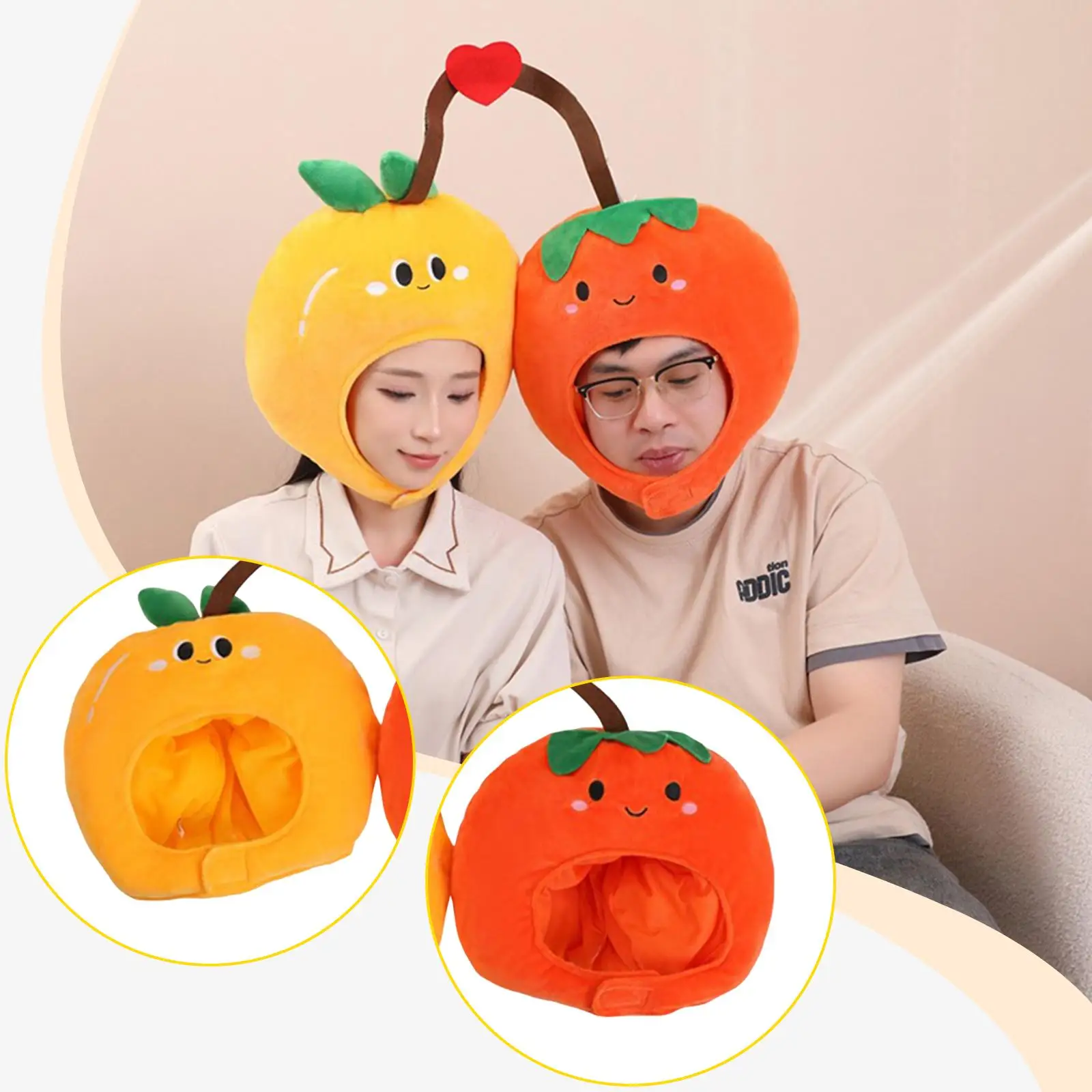 Ozdoba na głowę w kształcie persymony, rekwizyt fotograficzny w stylu kreskówkowym z owocami na imprezy tematyczne.