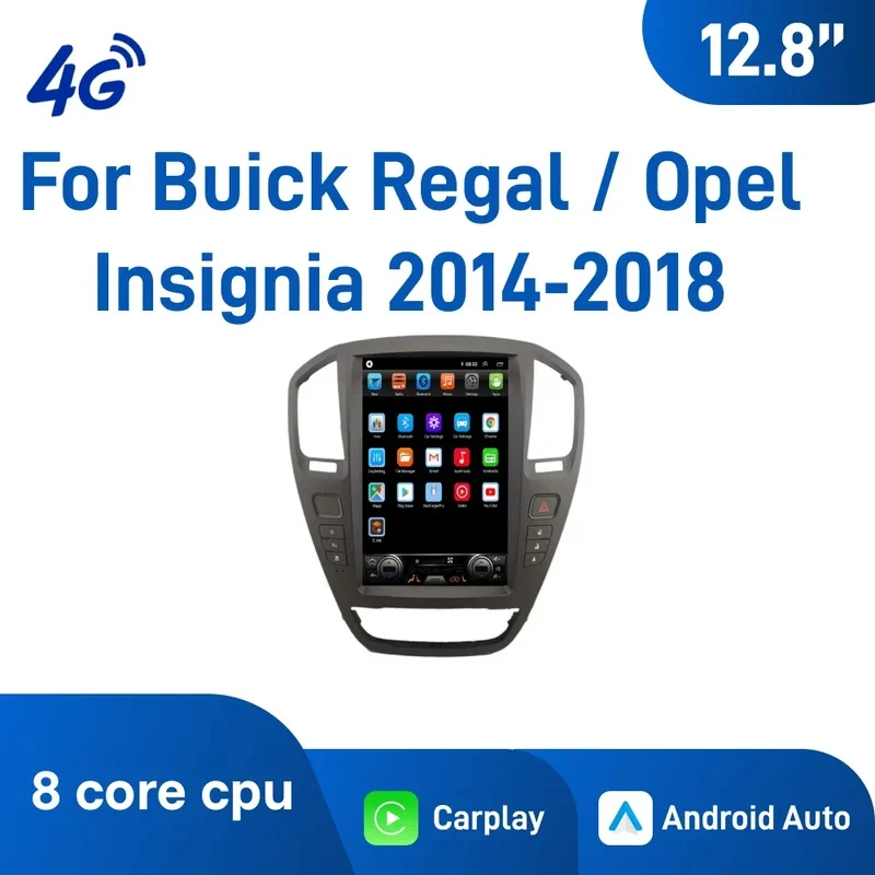 12.8 Inch Android 13 Car Navigation for Buick Regal / Opel Insignia 2014‑2018，wireless CarPlay & Android Auto，Plug and play