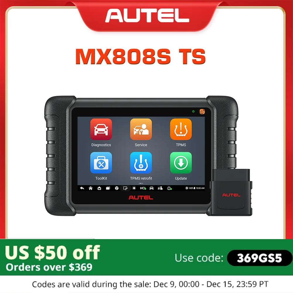 Autel MaxiCheck MX808S TS OBD2 Scanner TPMS Programming/Relearn Bi-directional Tool With All-System Diagnostic PK MK808TS