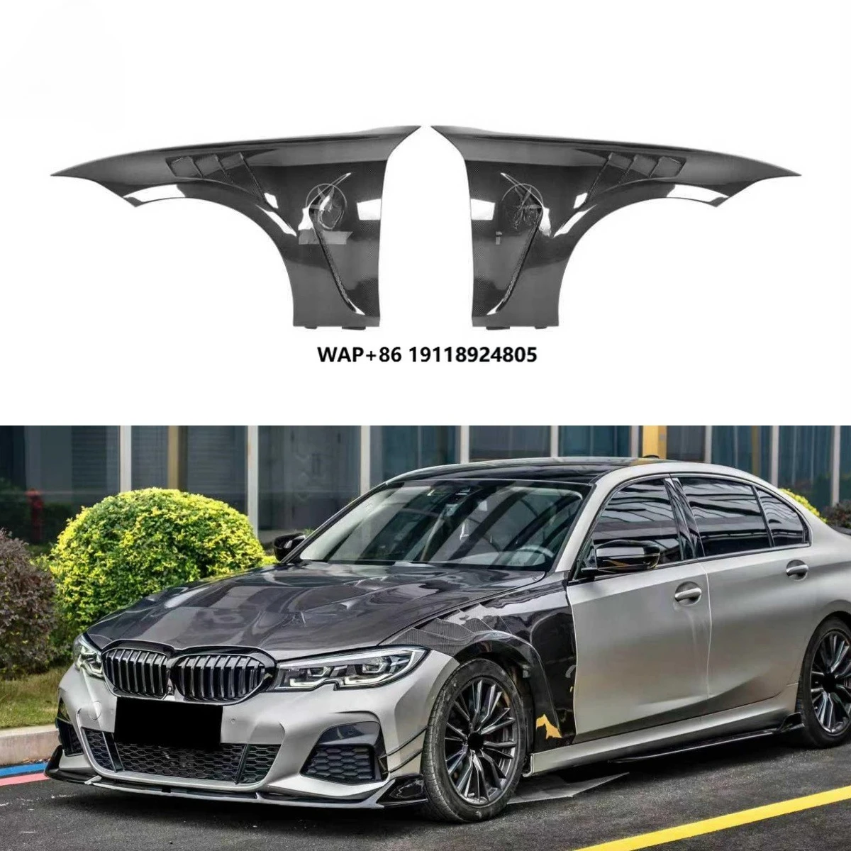 

AE Style Carbon Fiber Front Fenders for 3 Series G20 G21 G28 2019-2025 Side Door Fenders Flare Upgrade Body Kit