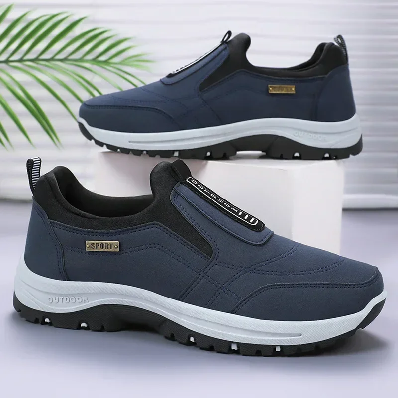 Outdoor Shoe Men Sneakers Sping Slip On Casual Men Shoes Breathable Suede Leather Shoe Anti-skid Walking Shoe Hot Sale Footwear