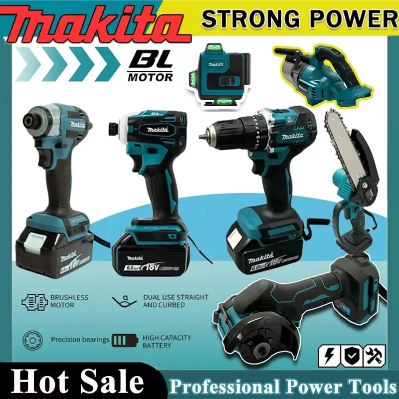 

Набор аккумуляторных электроинструментов Makita: портативный ударный шуруповерт, перезаряжаемая отвертка, электрическая сабельная пила для профессионального использования