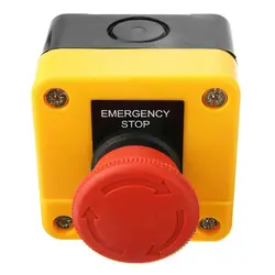 Emergency Stop Push Button Switch NO / NC Waterproof 240V 5A Red Mushroom Button