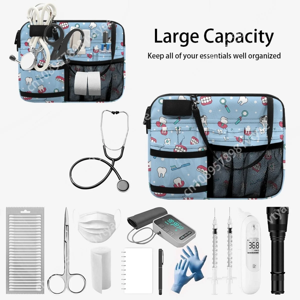 New Nurse Fanny Packs for Women Tool Belt Waist Bags Cute Tooth Dental Healthcare Print Organizer Pouch for Dentists Drop Ship