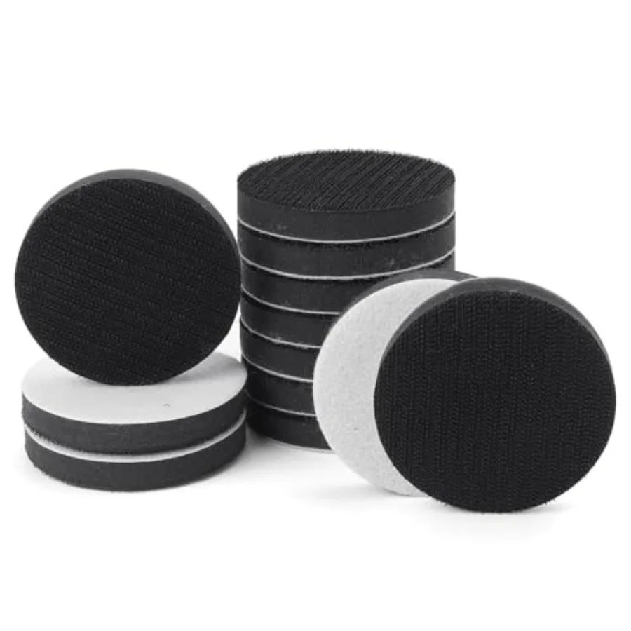 

12 Pack 3 Inch 75mm Foam Interface Pad, Hook and Loop Soft Foam Buffing Pad, Soft Density Buffer Backing Pad for 3" Sanding Dis