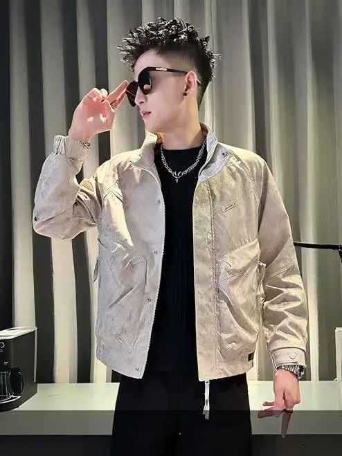 

Повседневная рабочая одежда Jaet, мужская весенне-осенне-зимняя уличная одежда с воротником-стойкой, дизайн, верхняя одежда в Корейском стиле