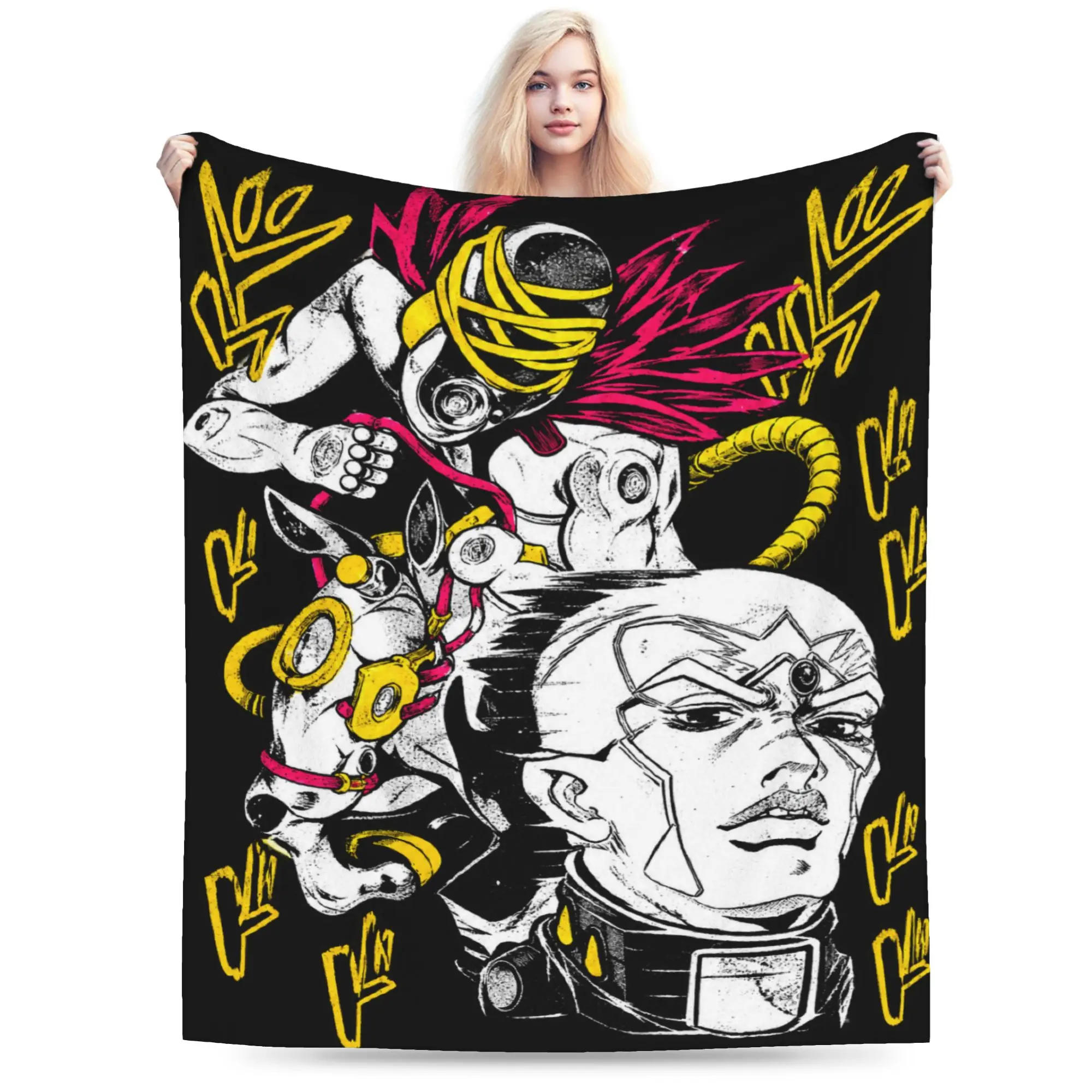 Jojo's Bizarre Adventure Valentine Villain Flannel Blanket Super Soft Bedding Throws for Couch Chair Bedspread Sofa Bed Cover