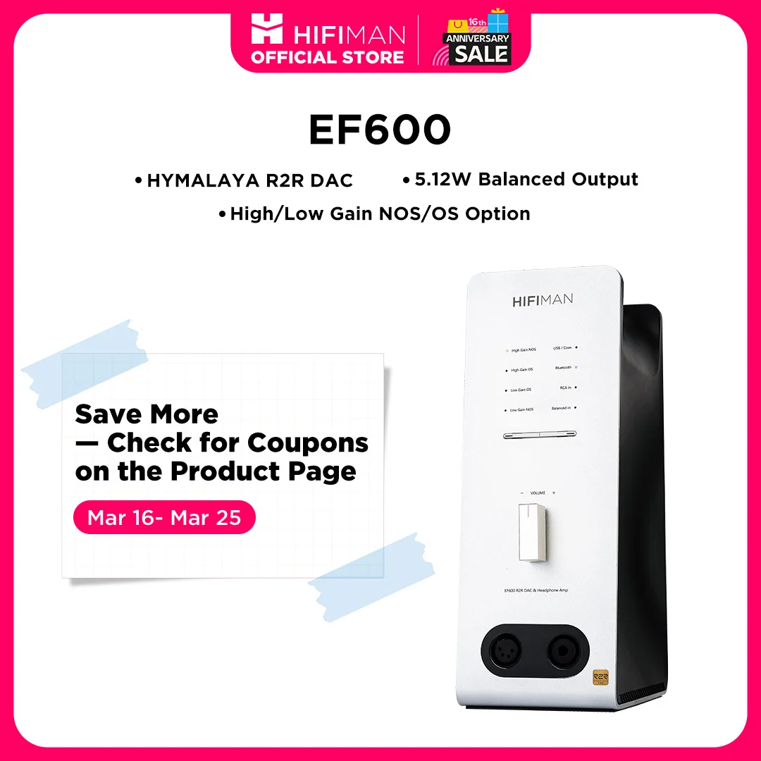 HIFIMAN EF600 Bluetooth DAC/Amplifier/Headphone Stand with HYMALAYA Pro R2R DAC