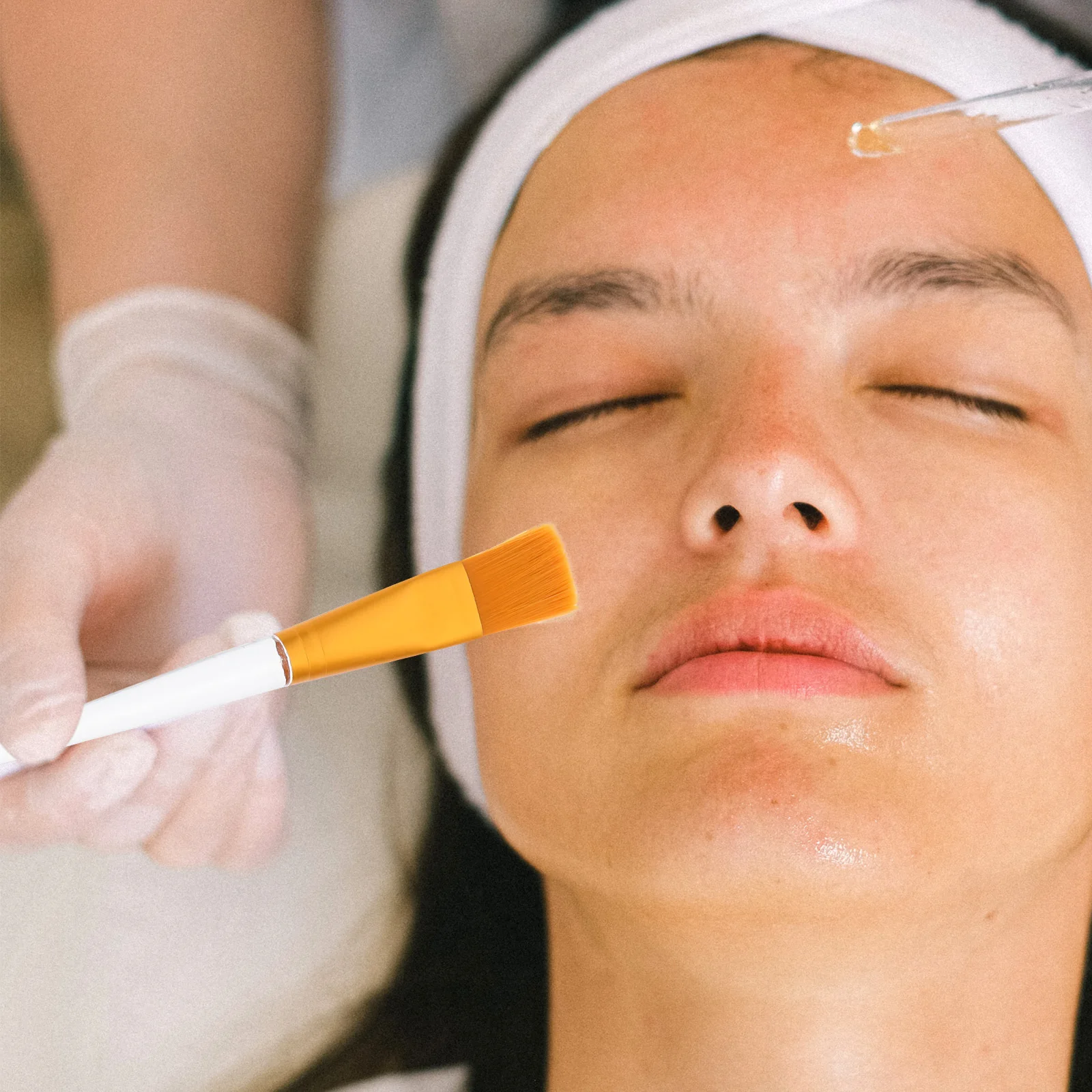 10 stuks gezichtsmaskerborstel make-upborstel helder handvat haren vormen wasbaar schoonheidshulpmiddelen voor huidverzorging gel crèmemasker