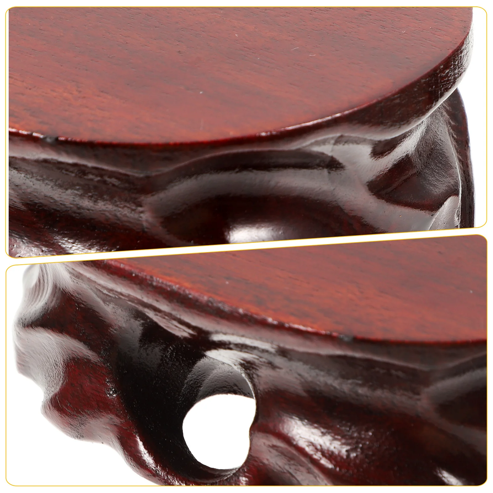 

Wooden Display Base for Vase Teapot Crafts and Flower Pot Handcrafted Wood Stand for Home Office Coffee Shop Decor