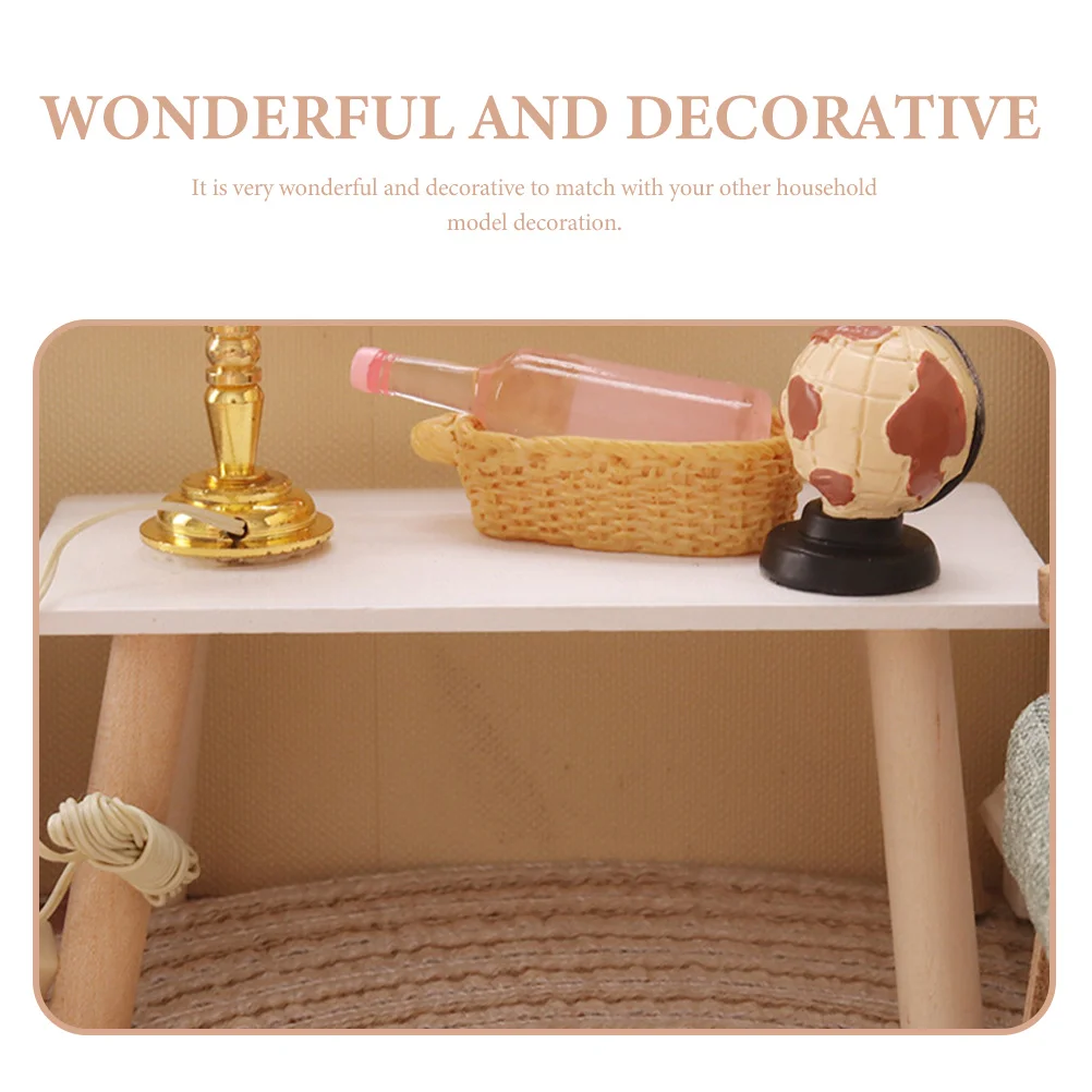 Miniature Coffee Table House Accessories Supplies Decor Decorations Small Adornment Wooden Ornament Outdoor Tools