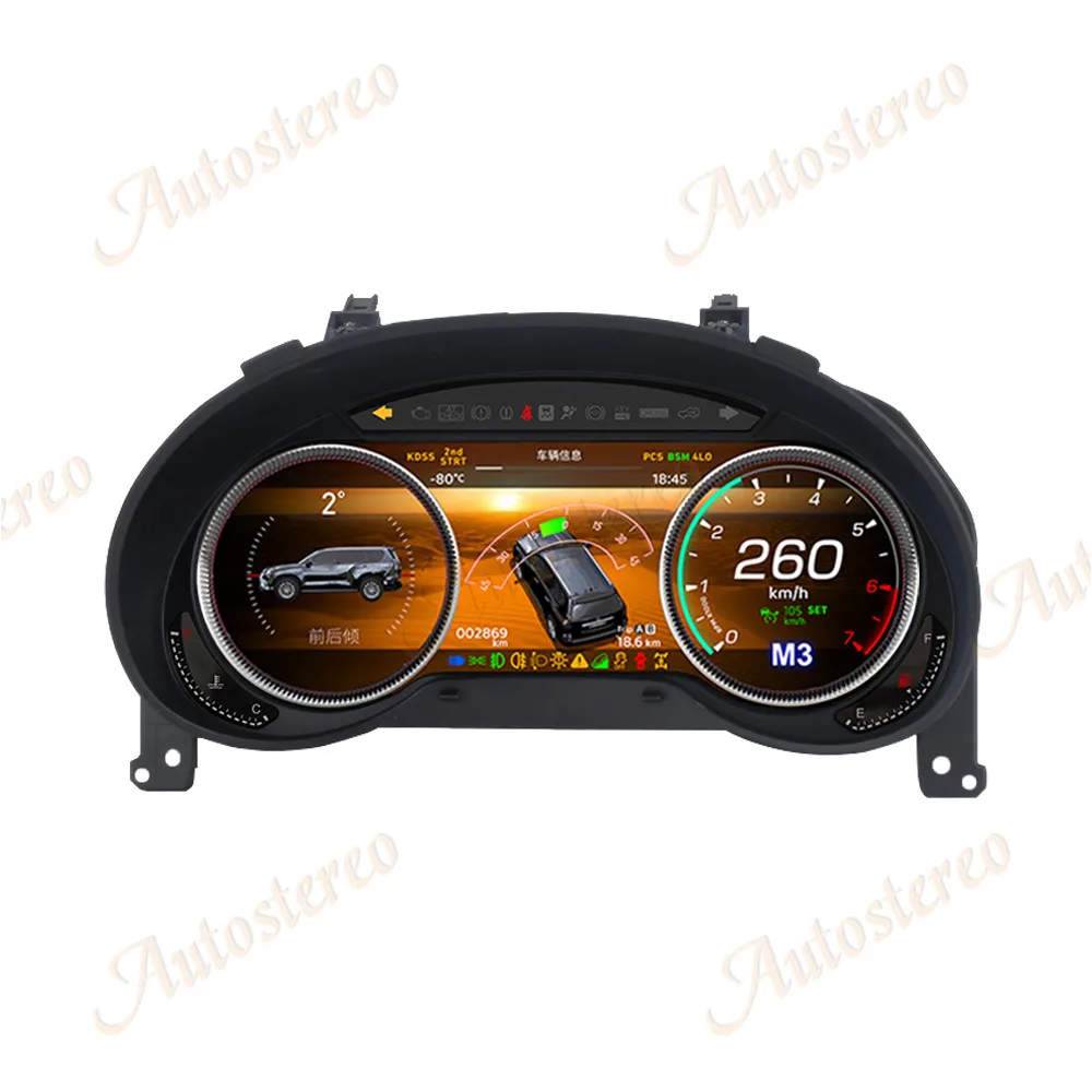 Car Dashboard Speedometer For Lexus GX  2010-2021 Linux Car LCD Dashboard Digital Cluster Instrument Virtual Cockpit Panel