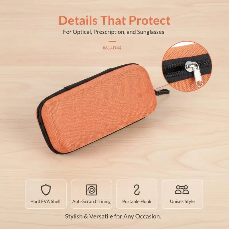 Hard Shell Double Compartment Protective Eyeglasses Case Shockproof Anti-collision Glasses Box for Daily Carry Travel Commute