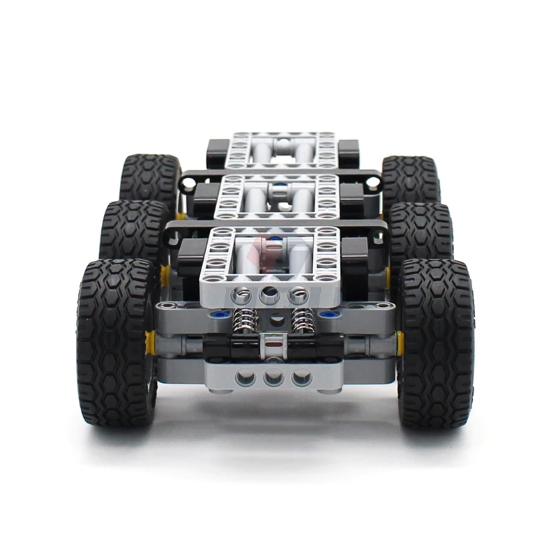 119 PCS High-Tech 3-Axled Trailer Model Set MOC Cars Building Blocks Truck Chassys Suspension Assembly Bricks Educational Toys