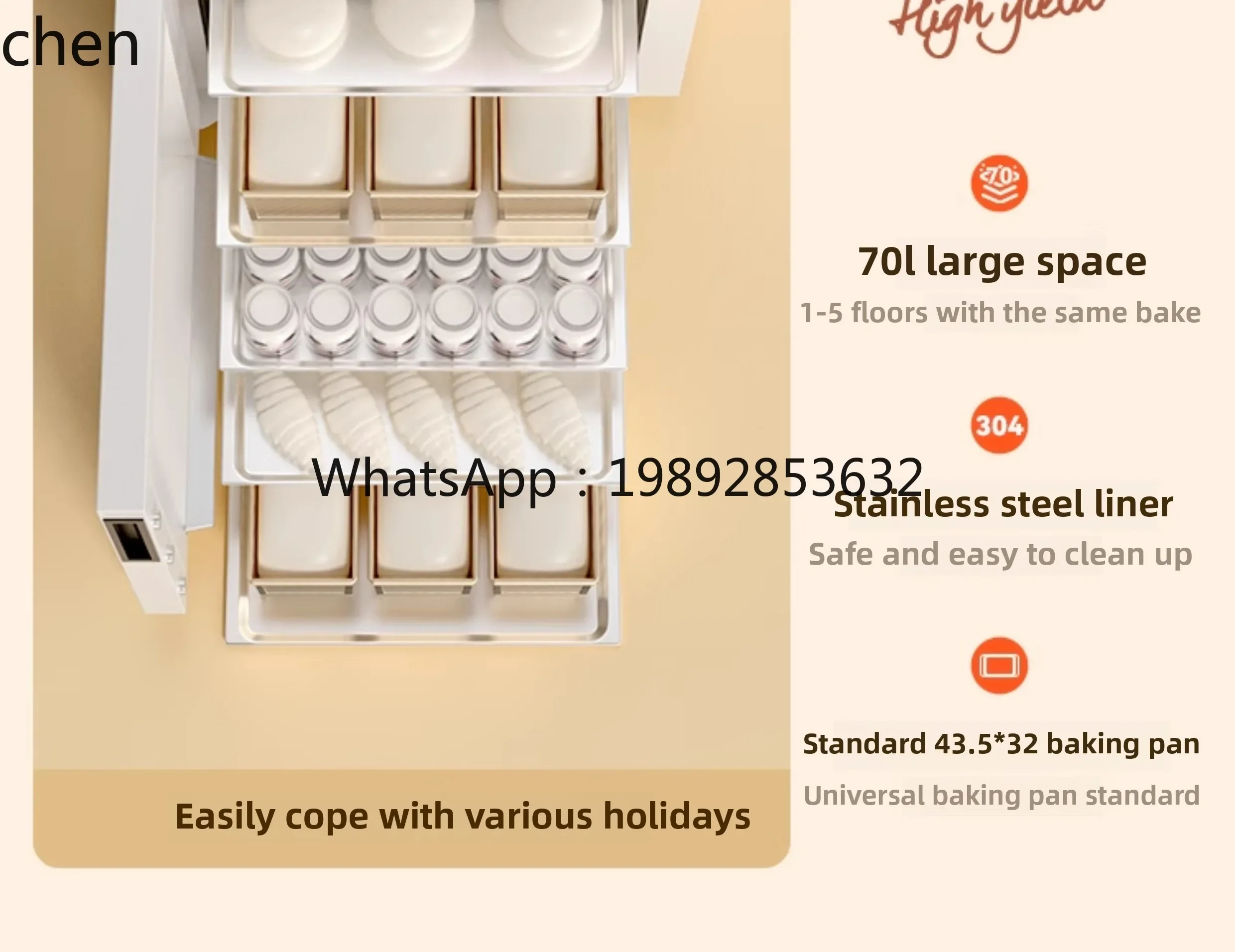 Forno per fermentazione del pane ABB, camera privata per lievitazione, cottura impasto, yogurt, temperatura costante, vapore umido