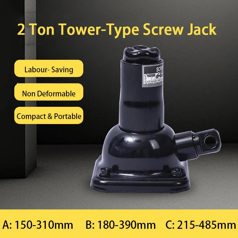 Portable 2-ton Tower-Type Screw Jack for Off-Road Sedan Tire Changing Tools, Compact Hydraulic Jack Lifting Tool Screw Jack